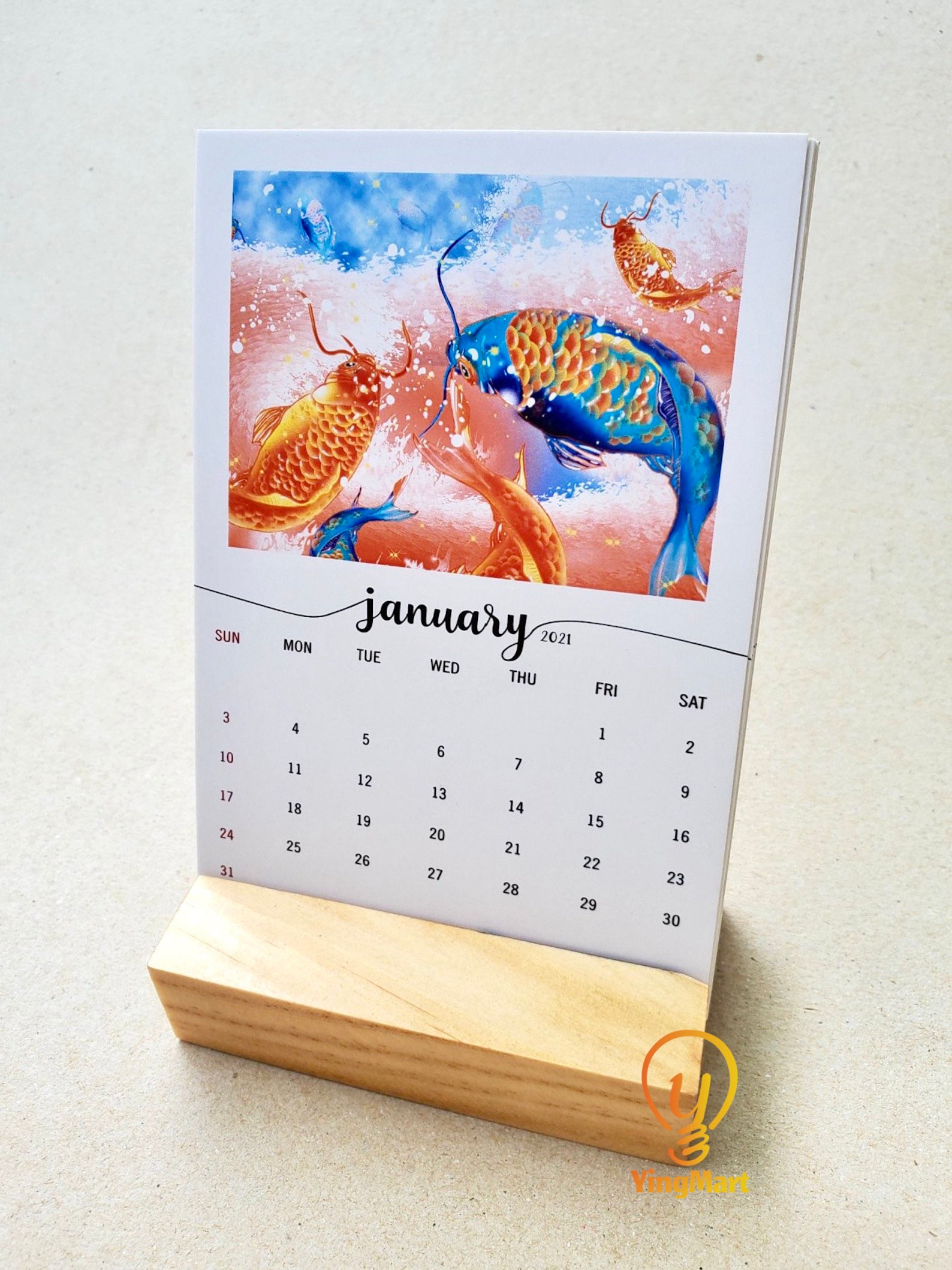 Yingmart 2022 Desk Calendar Colorful Japanesestyle Painting Etsy
