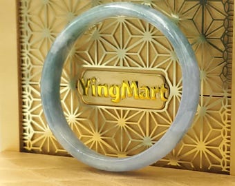 High Quality 50-60mm Natural-Colour Jade Light Purple Blue Bangle Bracelets Feng Shui Jewelry Gift for Her Mom Grandma Personalized