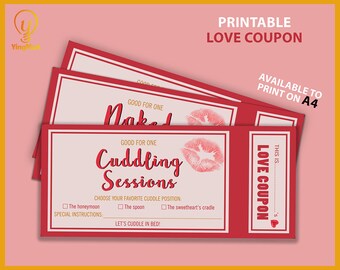 Yingmart Valentine's Day Printable Love coupon book. Bons d'amour romantiques/drôles/coquins | Cadeau d'anniversaire pour elle lui, petite amie petit ami