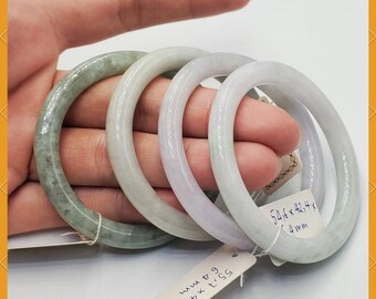 Yingmart 42-43mm ベビーサイズ 天然翡翠 翡翠バングルブレスレット 本物の宝石ブレスレット ヴィンテージジュエリー 誕生日プレゼント