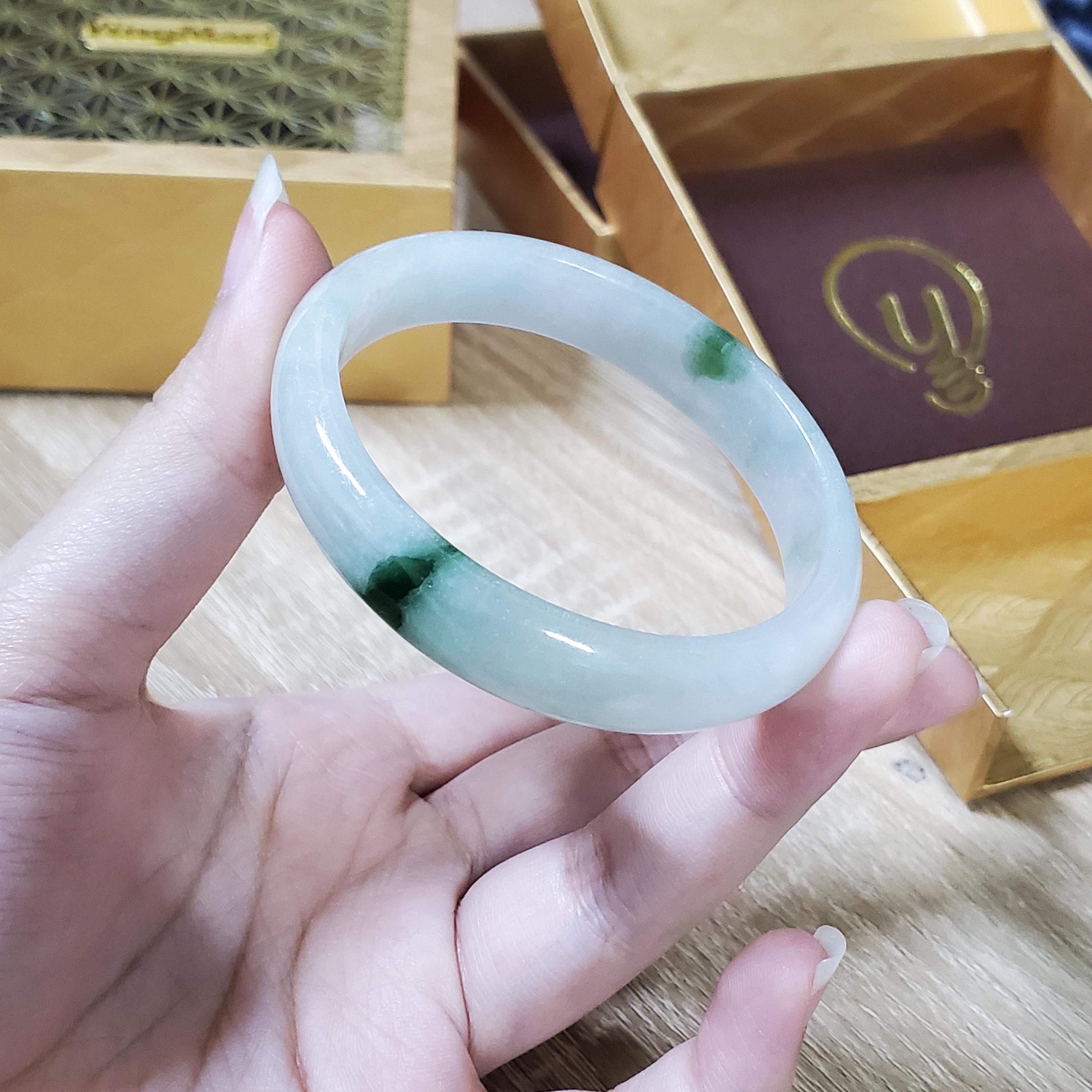 高品質 48-72 mm 翡翠 ホワイト YingMart バングル 彼女 妹 母