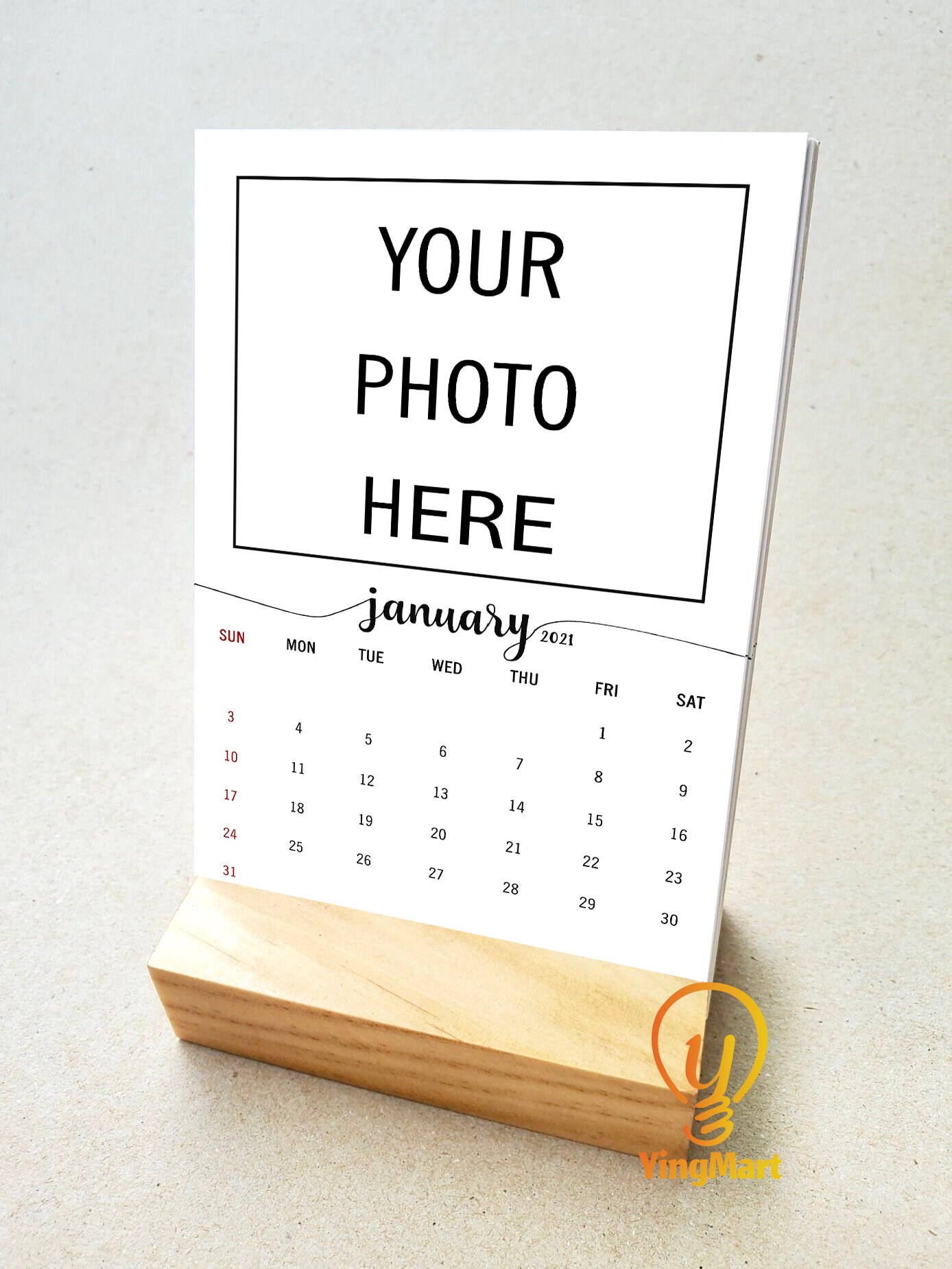 2022 Personalized Photo Desk Calendar Custom Picture Etsy