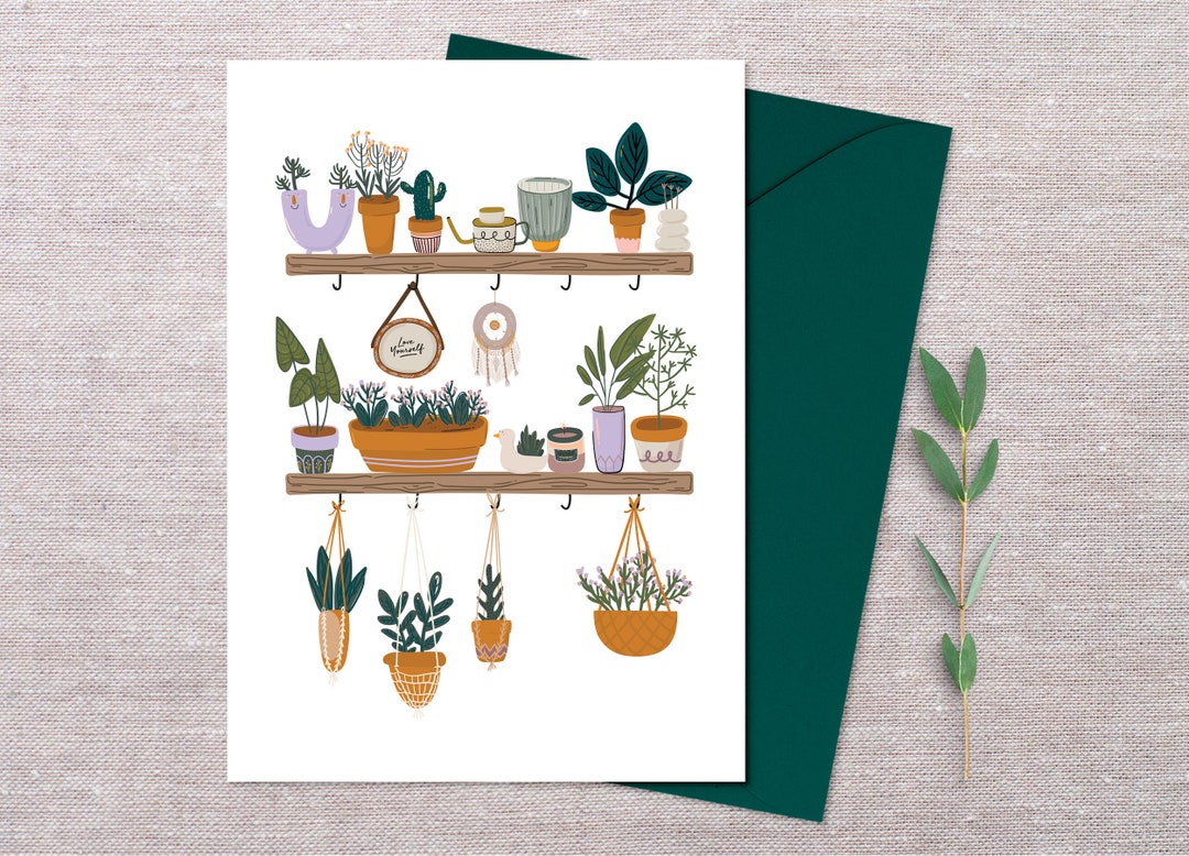 Card for Plant Lovers Plant Lovers Card Printable Greeting Etsy