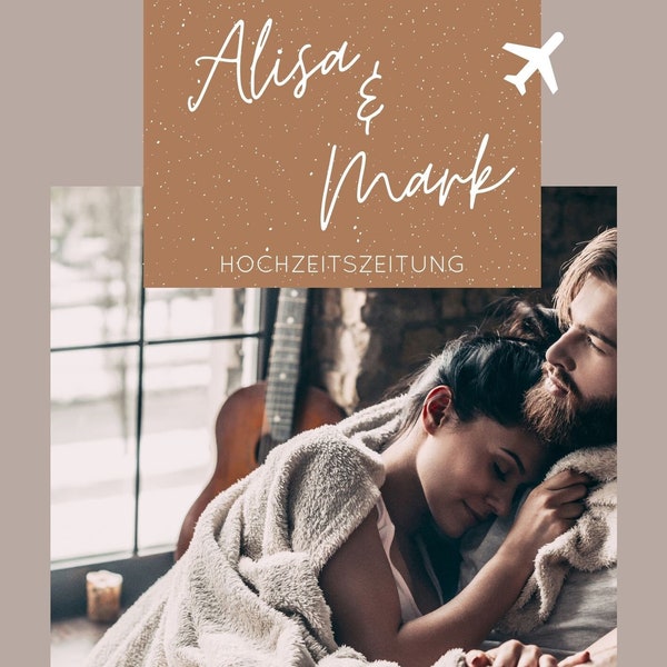 Wedding newspaper "Travel" *DIGITAL* for your own design - Wedding Newspaper - Wedding - Personal - DIY - Canva - Maid of Honor - Gift