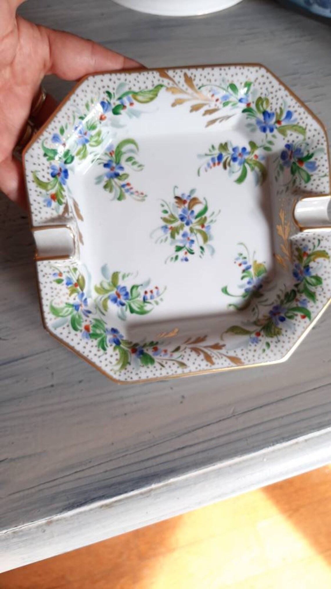 Handpainted Ashtray Limoges in France White and Decorated in Etsy
