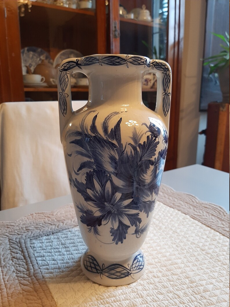 Vintage Vase Bassano original ceramics signed decorated by Etsy