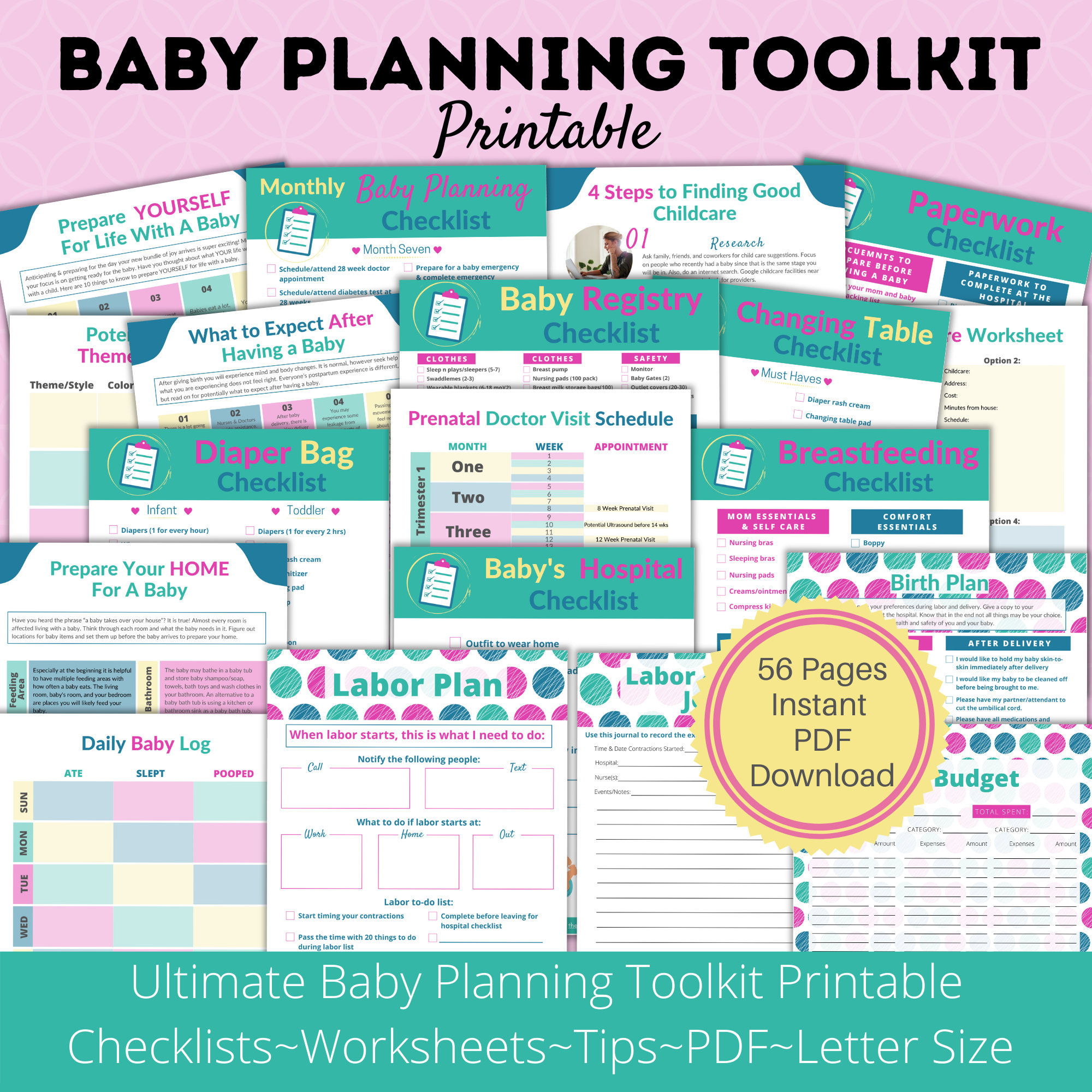 Baby Planning Kit Baby Planner Baby Planning Checklist New Etsy