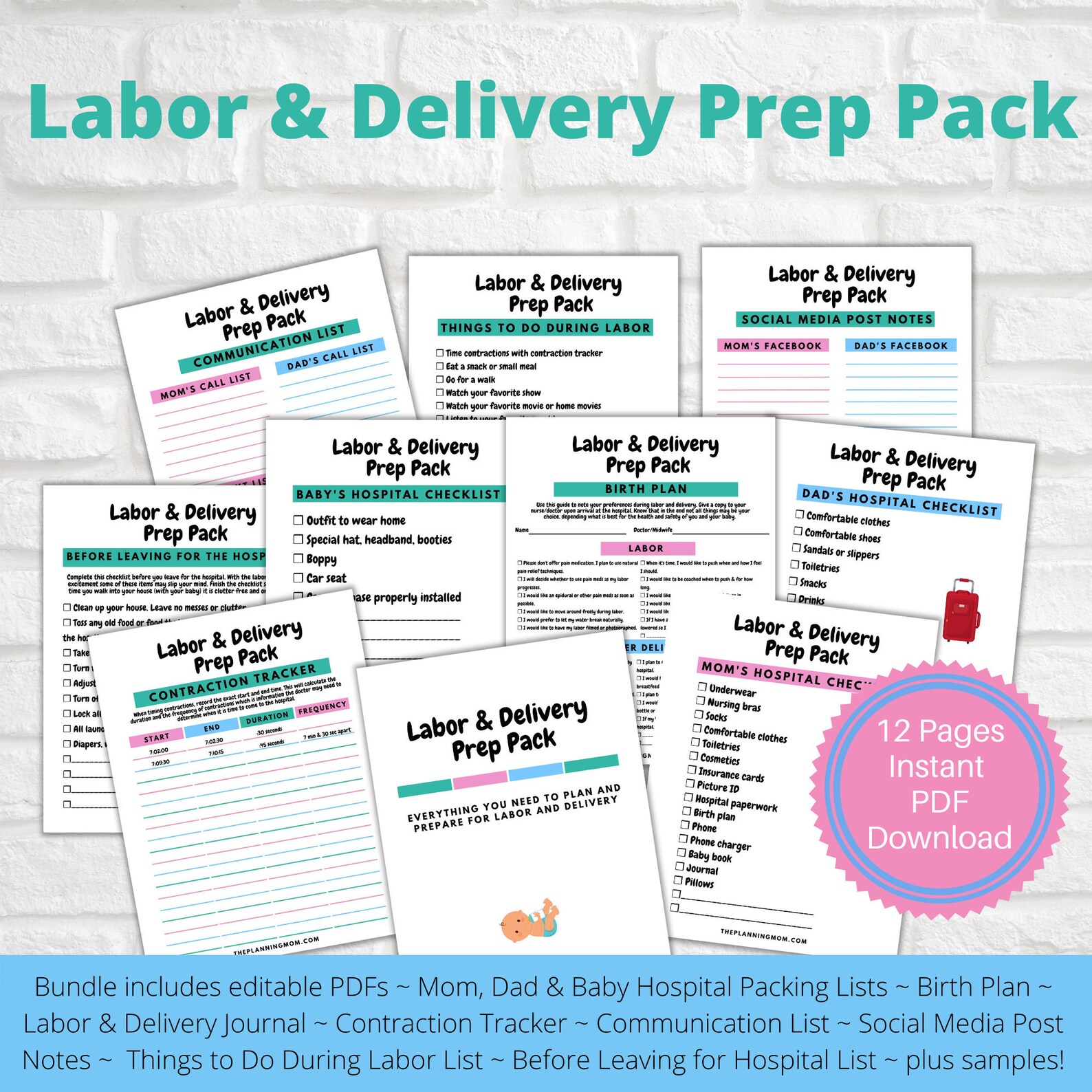 Labor and Delivery Checklist Hospital Packing List Labor and Etsy