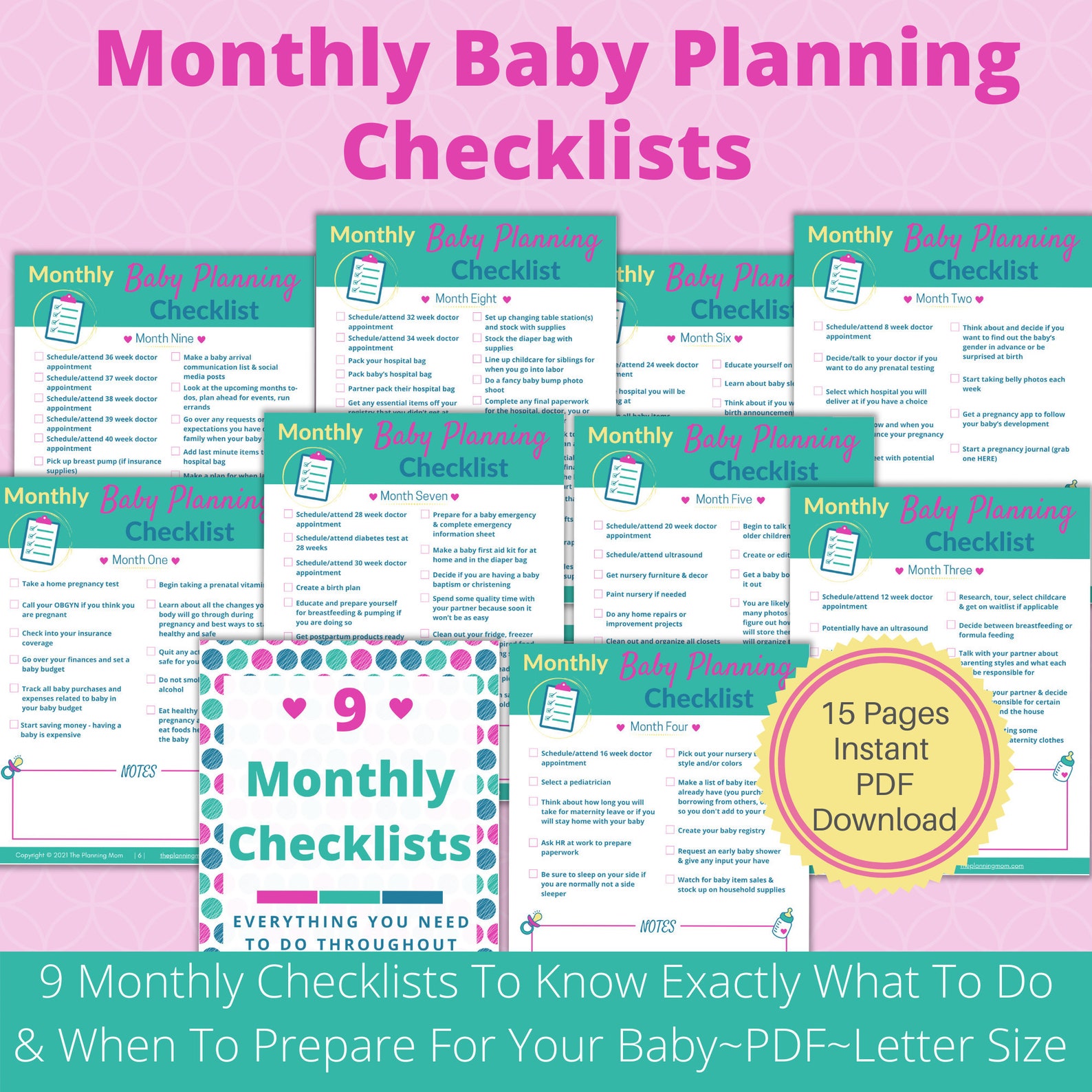 Baby Planner Baby Planning Checklist New Baby Checklist Etsy