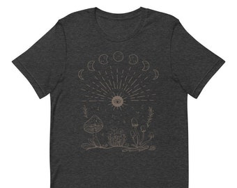 Mushrooms Under the Moon Short-Sleeve Unisex T-Shirt