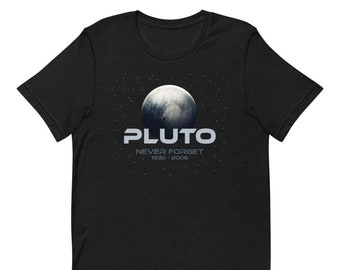 Never Forget Pluto Astronomy Space Science Retro Vibe Short-Sleeve Unisex T-Shirt
