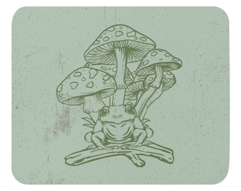 Frog and Mushroom Mouse pad