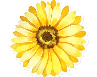 Sunflower Watercolor Bubble-free stickers