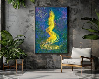 Digital Wall Art, Beleza, Impactful Abstract Art Colorful and Vibrant Digital Painting Background Download to Ignite Your Space