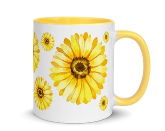 Sunflowers Mug with Color Inside