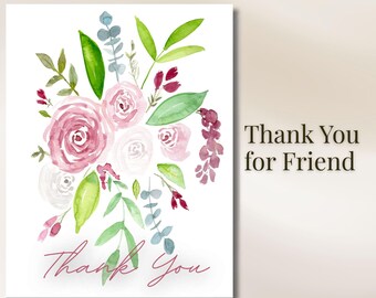 Floral Greeting Card Set, Blank Card Set of 5, Watercolor Flower Cards, Thank You Cards, All Occasion Card Set, Small Business Cards
