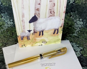 Sheep Greeting Card for Any Occasion, Birthday Card for Teen, Sheep Card for Sister, Blank Card for Sheep Lover, Animal Card, Sheep Art