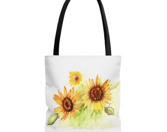 Sunflower Tote Bag For Women, 60th Birthday Gift for Sister, Sunflower Gifts For Mom, Carryall Bag for Bridesmaid, Christmas Gift for Mom