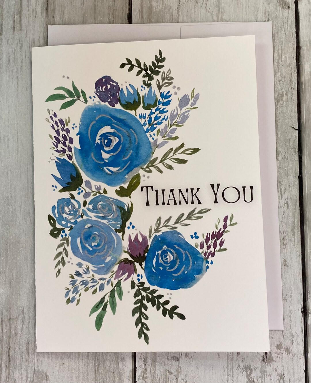 Floral Thank You Card, Thank You Card With Floral Watercolor ...