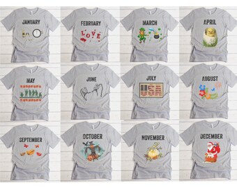Months in the Year Group Halloween Costumes, Group Halloween Shirts, Teacher Group Costumes, Teacher Group Shirts, Halloween Group Costumes