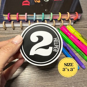 Enneagram Type 2 Black/White Circle Sticker / Water Resistant Vinyl / Decal / Enneagram Type 2