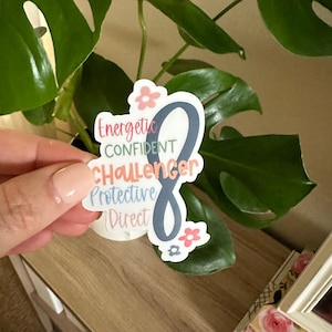 Enneagram type 8 / Glossy Sticker / Water Resistant Vinyl / Decal / Enneagram Type 8