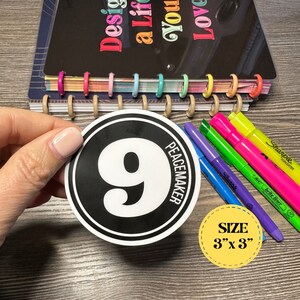 Enneagram Type 9 Black/White Circle Sticker / Water Resistant Vinyl / Decal / Enneagram Type 9