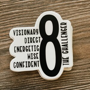 Enneagram type 8 Sticker / Black & White / Glossy Sticker / Water Resistant Vinyl / Decal / Enneagram Type 8