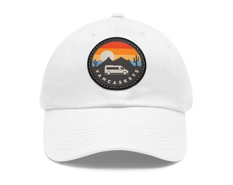 Dad Hat with Leather Patch (Round)