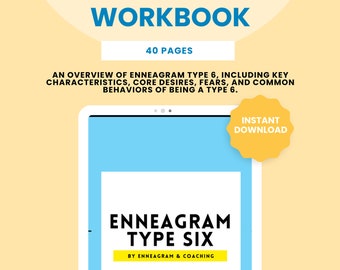 Enneagram Type Six Workbook | PDF Files | Instant Download/Digital | 40 Pages