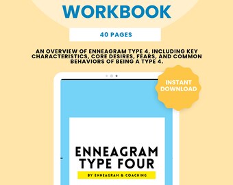 Enneagram Type Four Workbook | PDF Files | Instant Download/Digital | 40 Pages