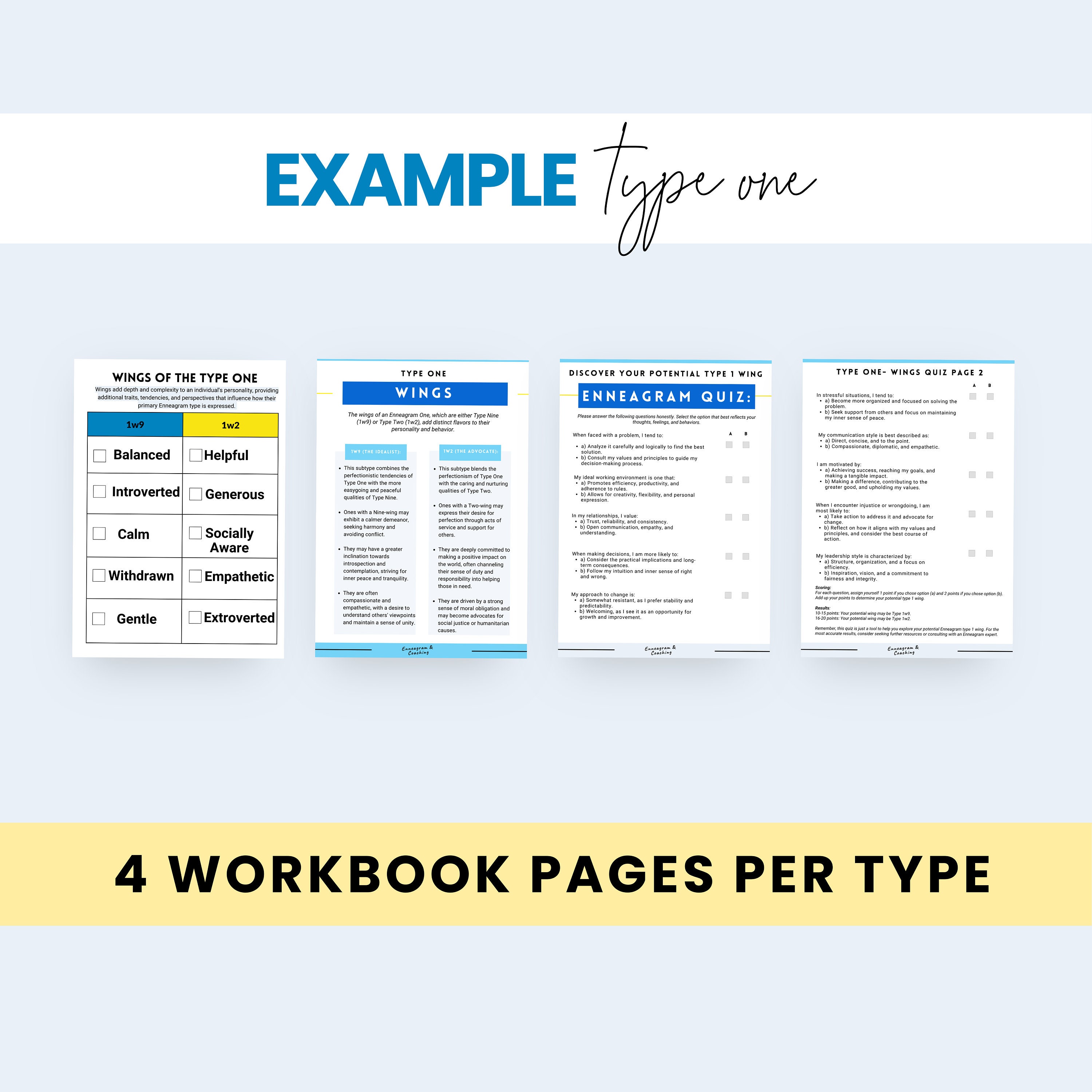 Enneagram Wing Types Workbook: 1w9, 1w2, 2w1, 2w3, 3w2, 3w4, 4w3, 4w5 ...