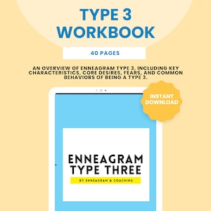 Enneagramtype Drie Werkboek | PDF-bestanden | Direct downloaden/digitaal | 40 pagina&#39;s
