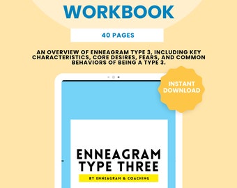 Enneagram Type Three Workbook | PDF Files | Instant Download/Digital | 40 Pages