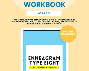 Enneagram Type Eight Workbook | PDF Files | Instant Download/Digital | 40 Pages