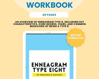 Libro de trabajo Eneagrama Tipo Ocho / Archivos PDF / Descarga instantánea/Digital / 40 páginas