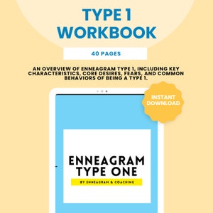 Enneagram Type One Workbook | PDF Files | Instant Download/Digital | 40 Pages