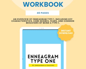 Enneagram Type One Workbook | PDF Files | Instant Download/Digital | 40 Pages