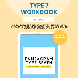 Enneagram Type Seven Workbook | PDF Files | Instant Download/Digital | 40 Pages