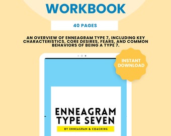 Enneagram Type Seven Workbook | PDF Files | Instant Download/Digital | 40 Pages