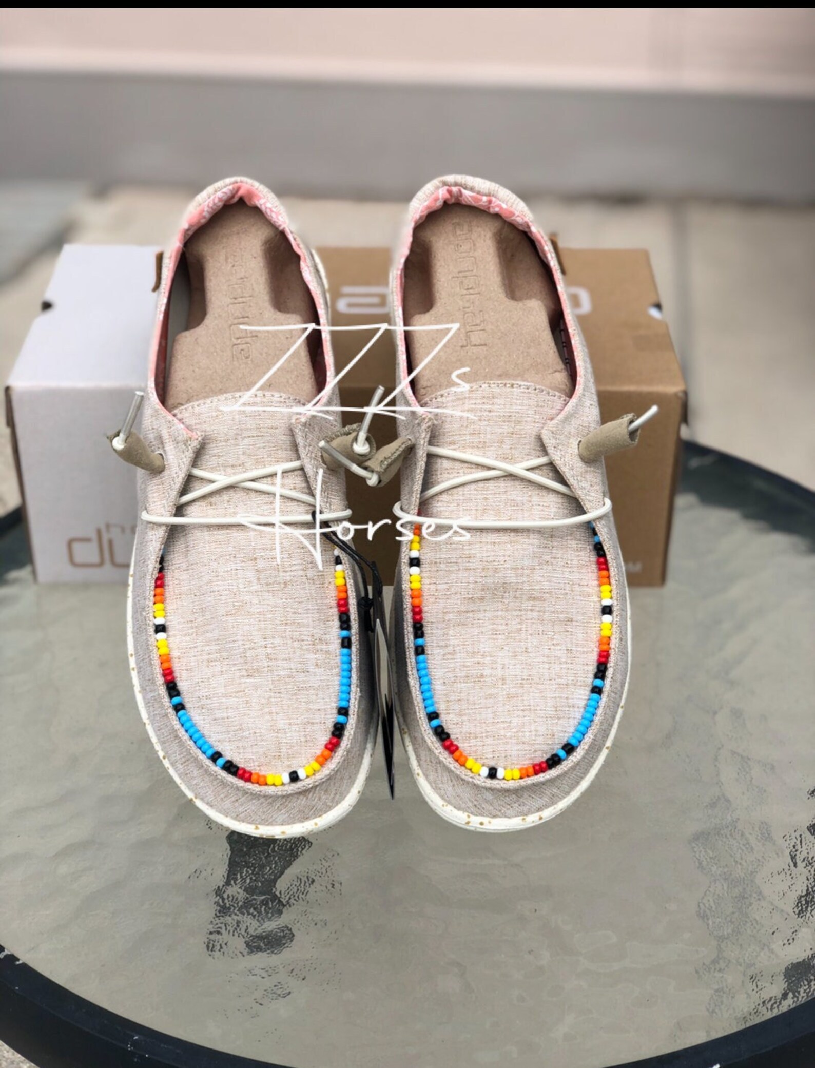 custom beaded hey dudes