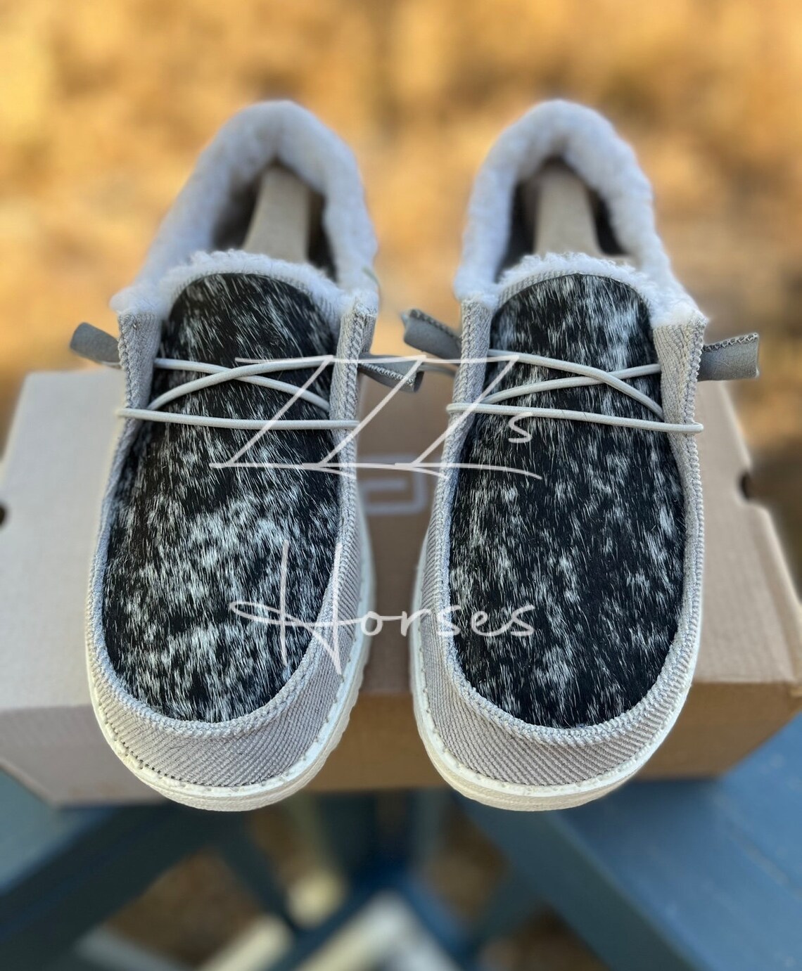 Custommade Fuzzy Cowhide Hey Dudes Etsy