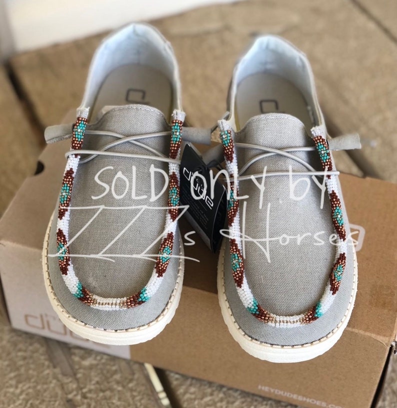 custom beaded hey dudes