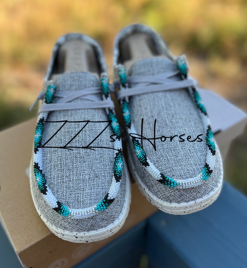 custom beaded hey dudes