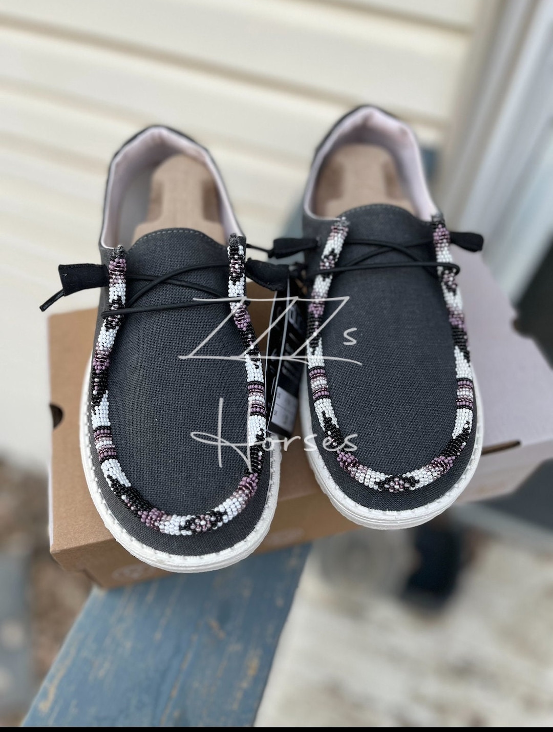 custom beaded hey dudes