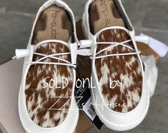 Customized Cowhide Hey Dudes