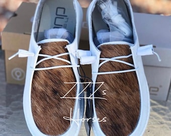 Customized Cowhide Hey Dudes