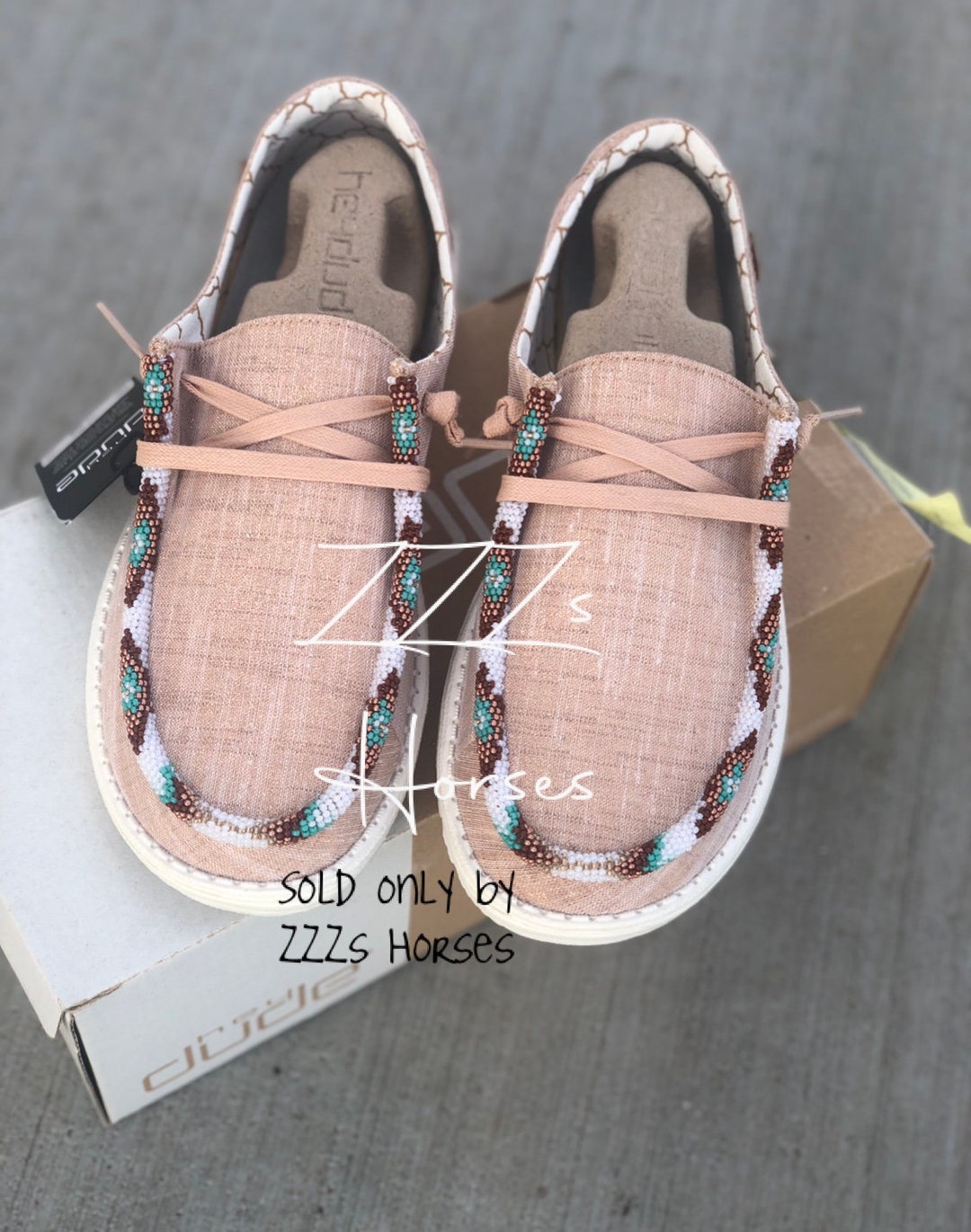 custom beaded hey dudes