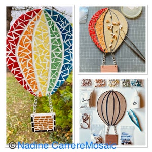 DIY hot air balloon mosaic kit for children or adult beginners, creative children's DIY kit for holiday activity, Christmas gift idea for children