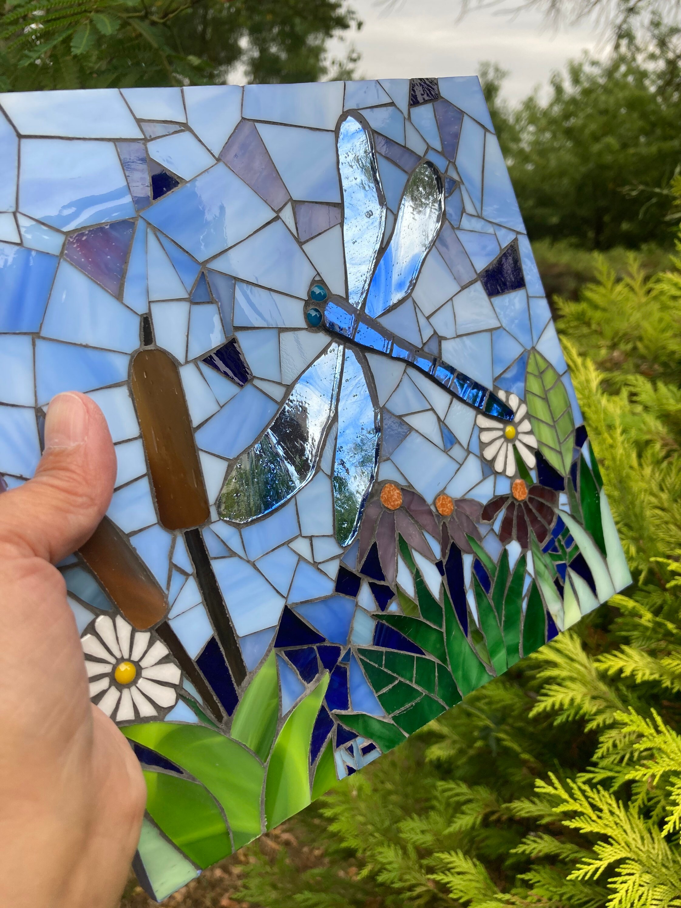 Bol Décoratif En Mosaïque De Verre Et Miroir - Artisanat Balinais Fait Main - 15x4 Cm (Couleur Bleu)